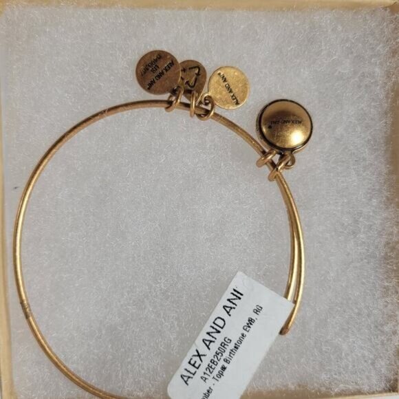 Alex & Ani November Topaz Gold Birthstone Charm Bracelet - Picture 3 of 4